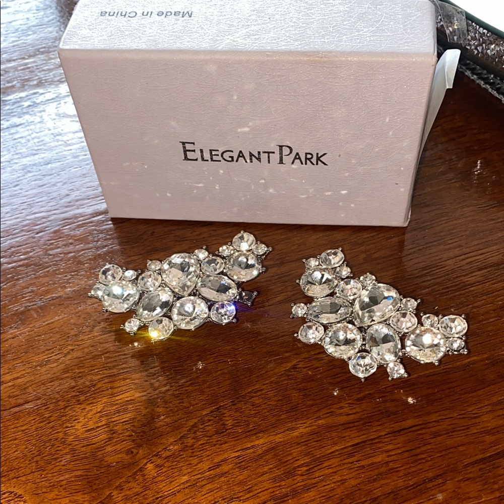 Silver and Crystal Shoe clips  EUC.
